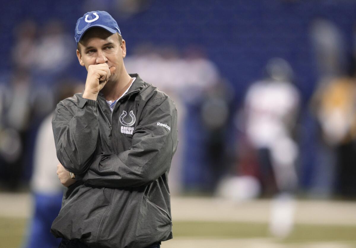 Peyton Manning strongly denied a report that contends the former Indianapolis Colts quarterback, now with the Denver Broncos, received human growth hormone in 2011 in Indianapolis.