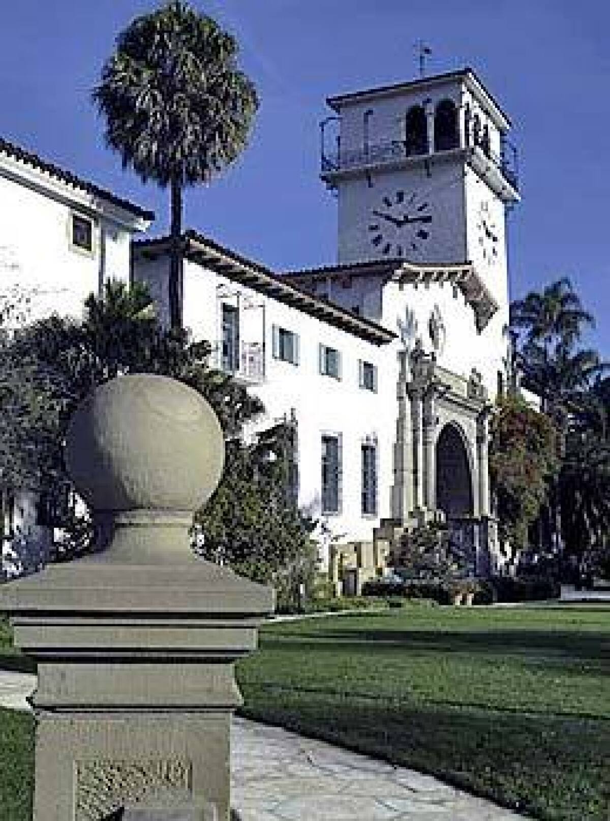The Santa Barbara County Courthouse is an offbeat mix of Moorish, Italian and Spanish Colonial styles.