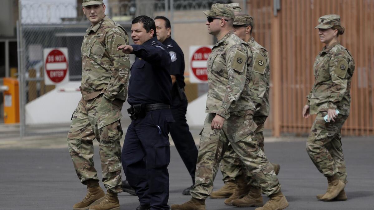 Members of the U.S. military tour the McAllen-Hidalgo International Bridge with U.S. Customs and Border Patrol agents on Nov. 3.