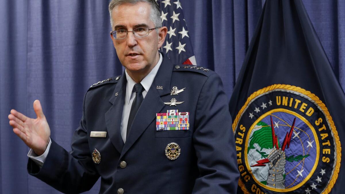 Air Force Gen. John Hyten, commander of U.S. Strategic Command.