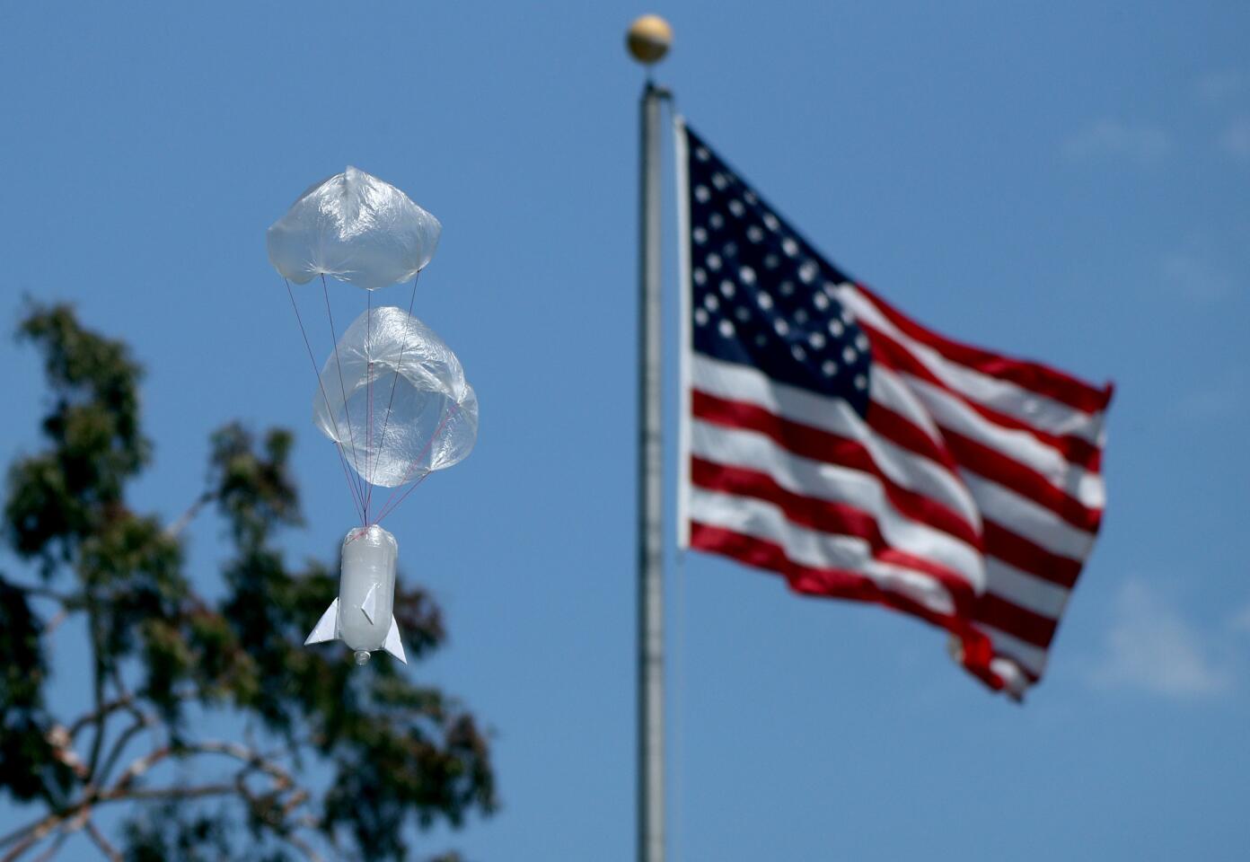 Photo Gallery: Soda bottle rockets launched during Discovery Cube event at Boeing