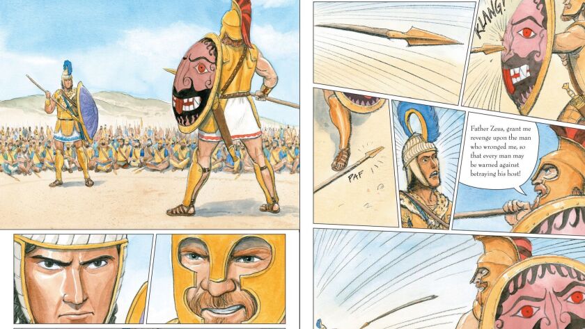 "The Iliad" by Gareth Hinds is a magnificently realized graphic telling of “The Iliad," which condenses a more than 20-book-length poem into 251 pages of narrative comics.