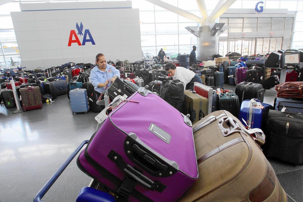Of all mishandled bags, 81% were simply delayed, 16% were damaged or pilfered and 3% were declared lost or stolen and never found, a new study found. Above, luggage is sorted at John F. Kennedy International Airport in New York.