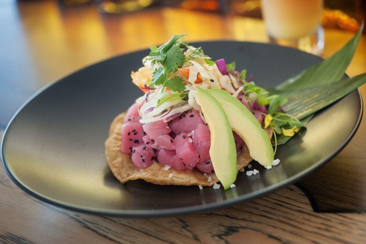 The ahi tuna tostada is a highlight at Coasterra.