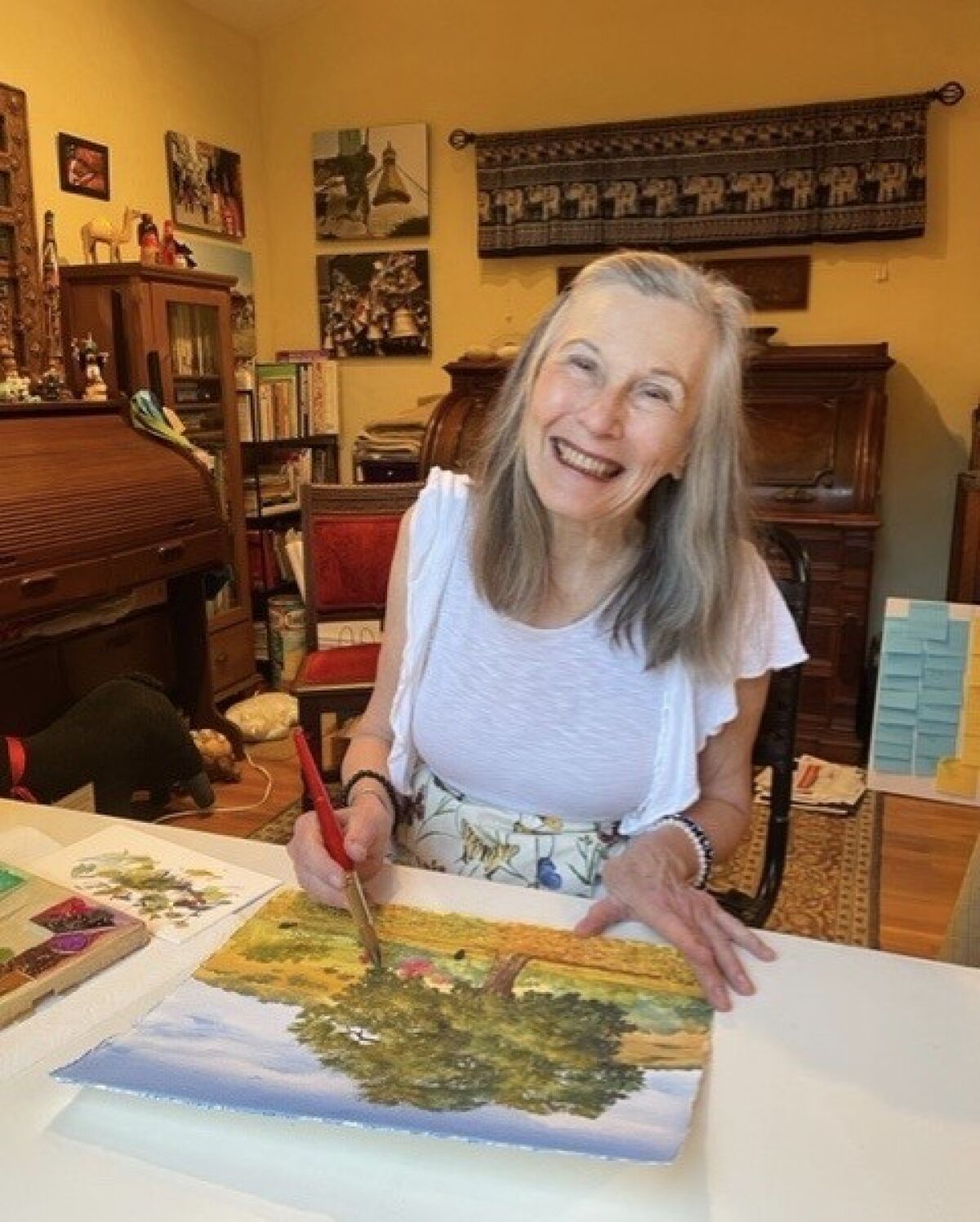 Artist Sharon Hinckley will demonstrate her watercolor technique at the La Jolla Community Center on Thursday, Feb. 24.