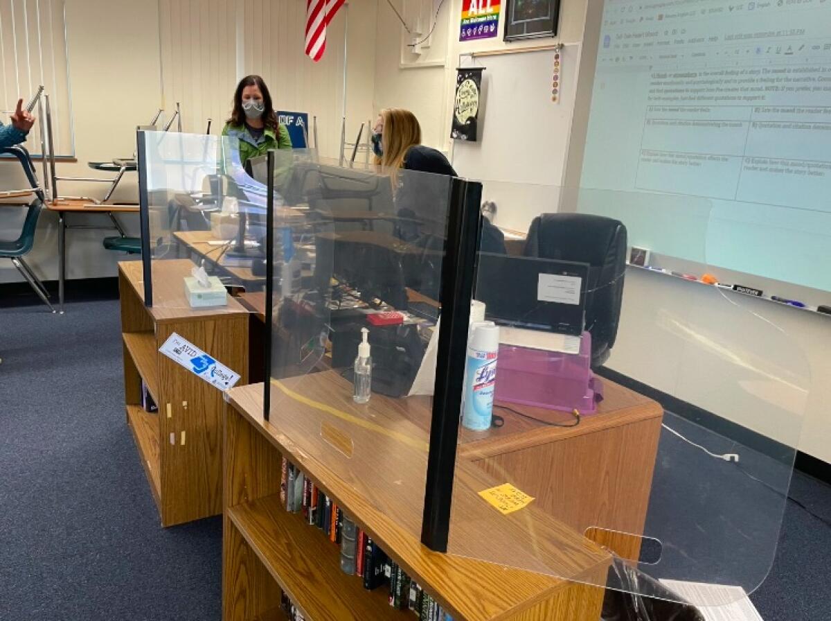 A teacher workstation at La Costa Canyon High School.