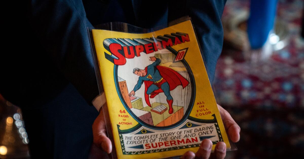 'Superman' comic found in a California attic sells for record $9.12 million at auction