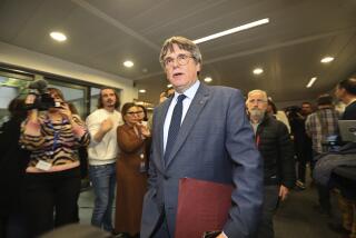 Carles Puigdemont arrives to give a news conference in Brussels, Thursday Nov. 9, 2023. Nov. 9, 2023. Spain's Socialist Party has struck a deal with a fringe Catalan separatist party to grant an amnesty for potentially thousands of people involved in the region's failed secession bid in exchange for its key backing of acting Spanish Prime Minister Pedro Sánchez to form a new government after sealing the agreement with the party led by Carles Puigdemont. Puigdemont fled to Belgium after leading the failed 2017 independence attempt for Catalonia. (Europa Press via AP)