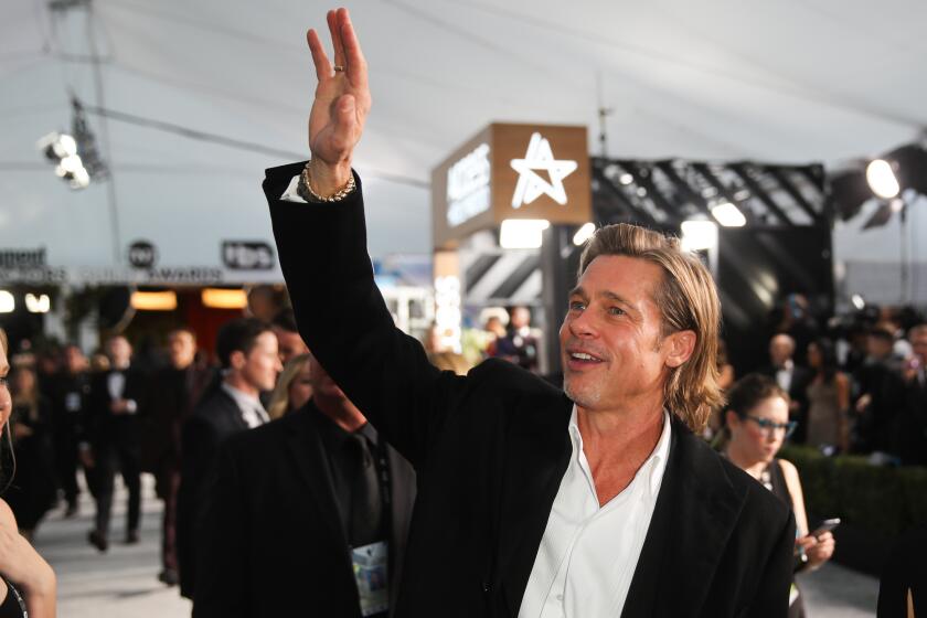 LOS ANGELES, CA - January 19, 2020: Brad Pitt arriving at the 26th Screen Actors Guild Awards at the Los Angeles Shrine Auditorium and Expo Hall on Sunday, January 19, 2020. (Allen J. Schaben / Los Angeles Times)