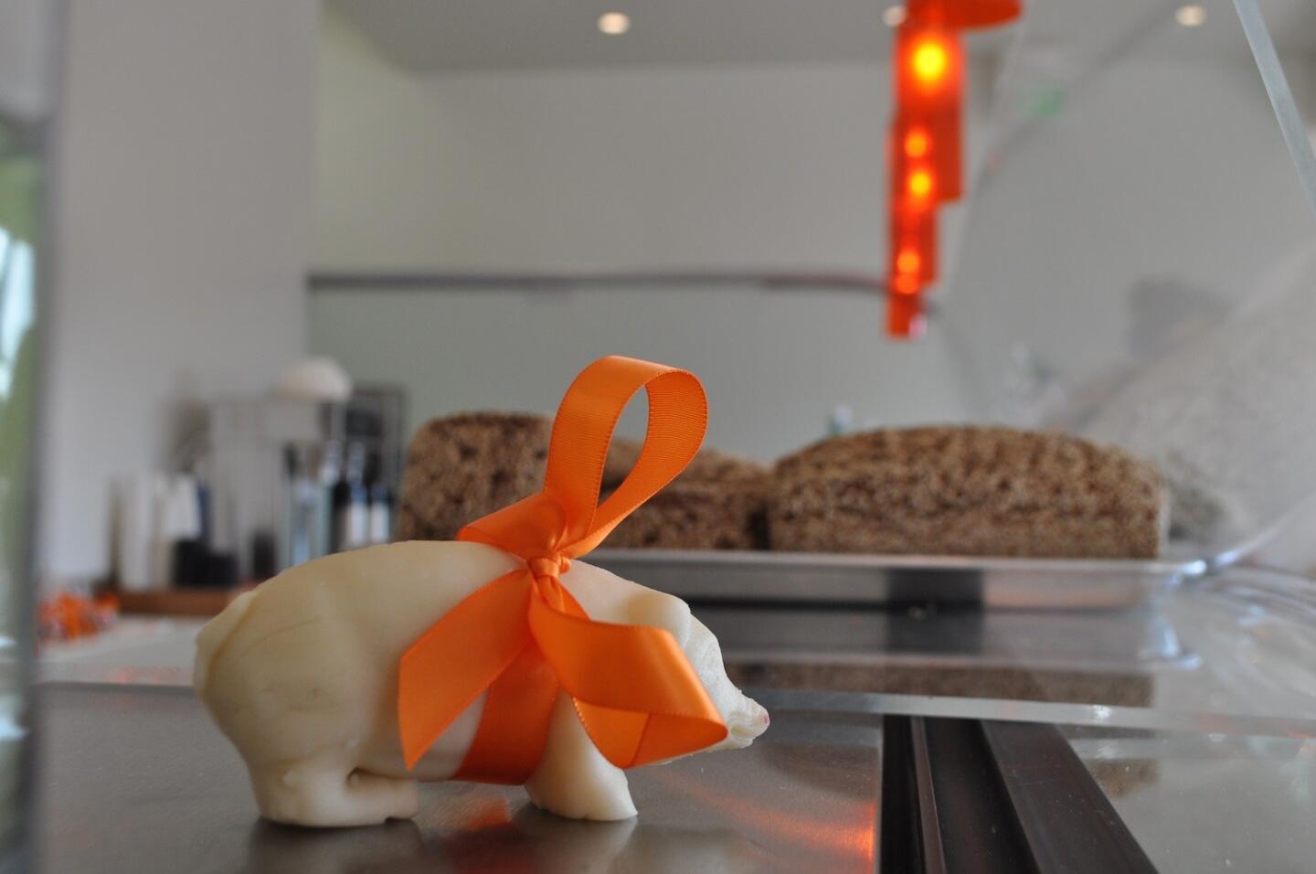 A marzipan pig at the new Copenhagen Pastry in Pasadena.