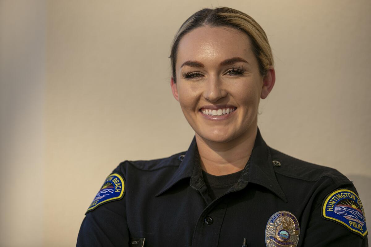 Meghan Haney, an officer with the Huntington Beach Police Department.