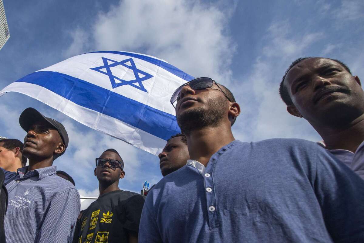 Israelis take part in a May 3 demonstration in Tel Aviv called by members of the Ethiopian community against alleged police brutality and institutionalized discrimination.