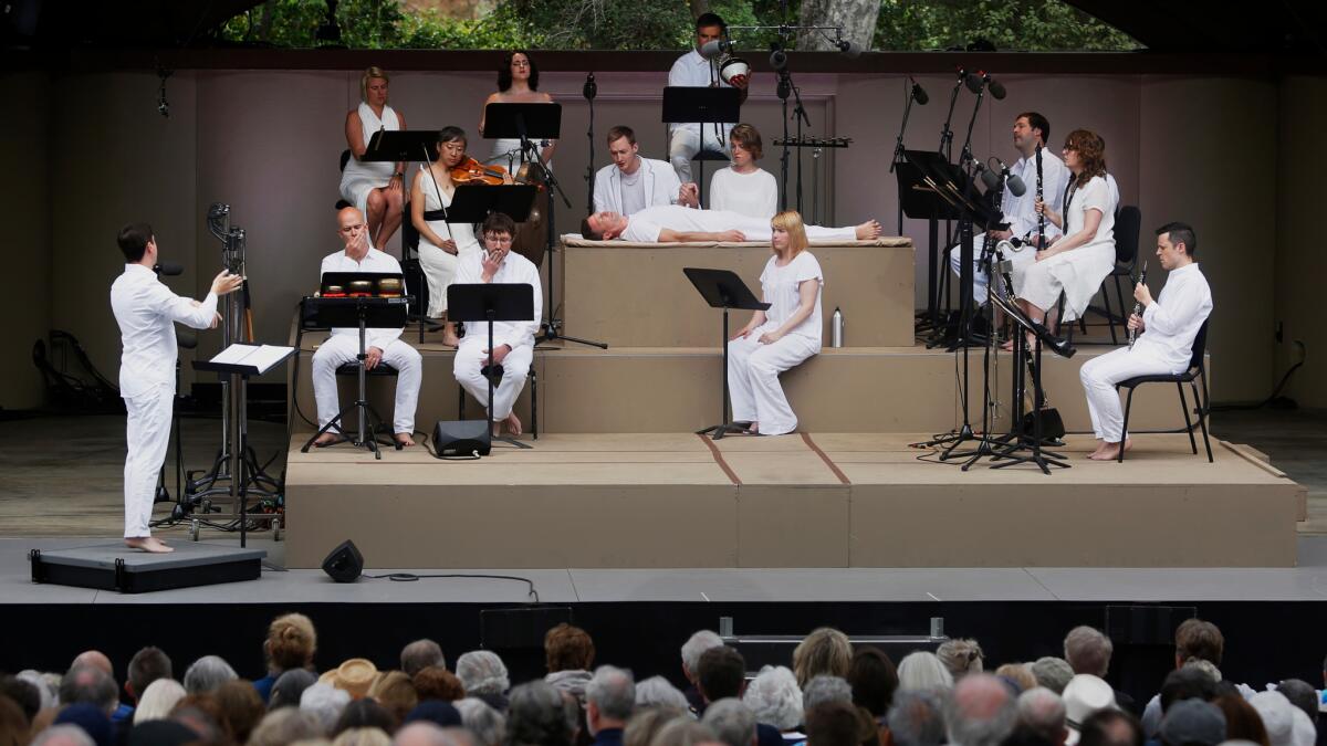 ICE and Roomful of Teeth perform Claude Vivier's opera "Kopernikus" in Libbey Bowl at the Ojai Music Festival on Sunday.