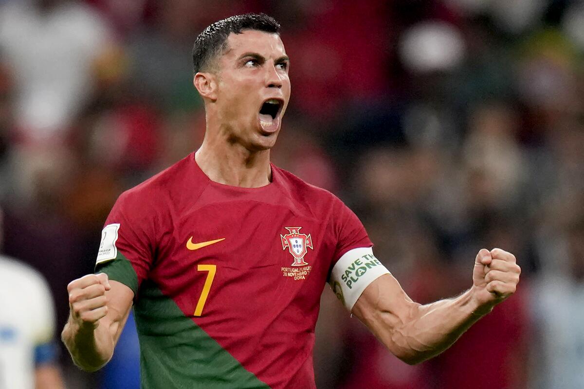 FILE - Portugal's Cristiano Ronaldo c 