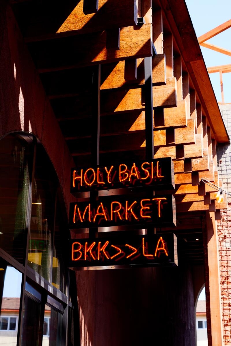 Holy Basil's telltale neon sign.