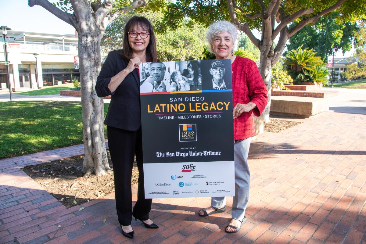 Maria Velasquez and Maria Nieto Senour on Wednesday, Oct. 14, 2021 in San Diego.