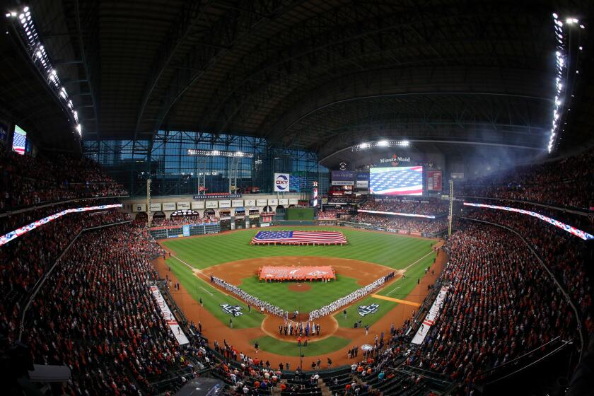 A general view of the field at Minute Maid Park in Houston.