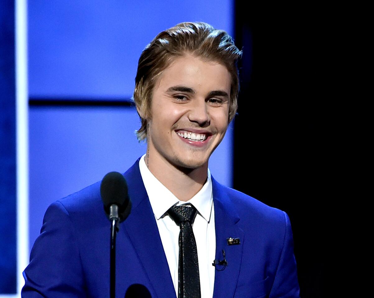 Singer Justin Bieber appears at his roast at Sony Studios.