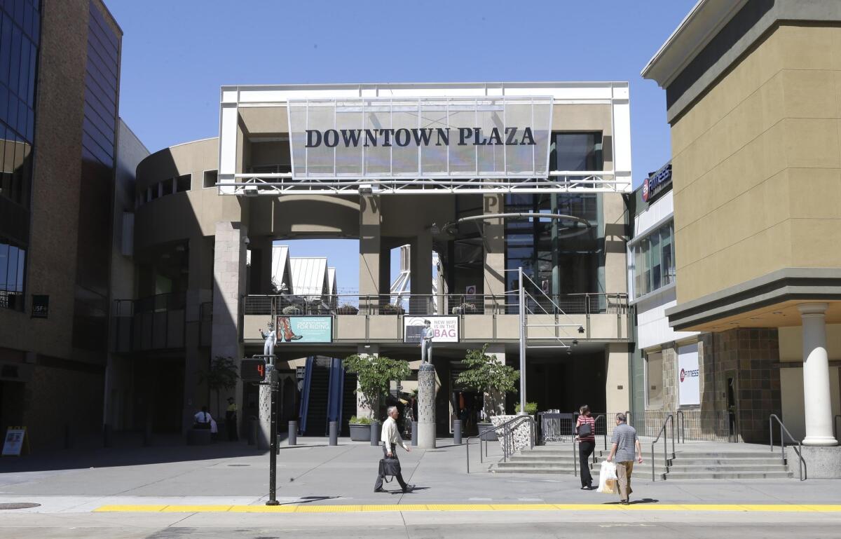 Downtown Plaza in Sacramento is the proposed location for a new arena for the NBA's Kings.