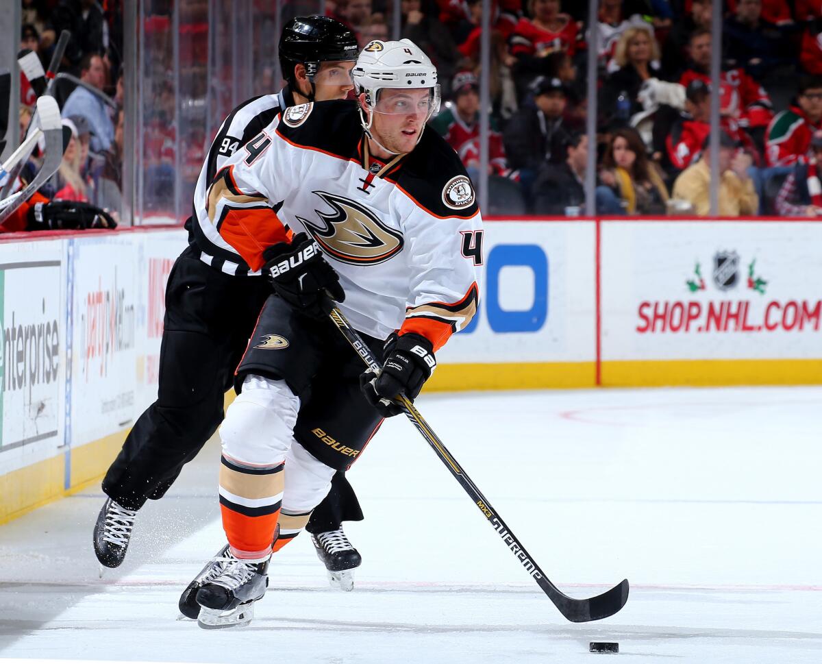 Ducks defenseman Cam Fowler has a sprained knee suffered from a hip check against the Flyers.