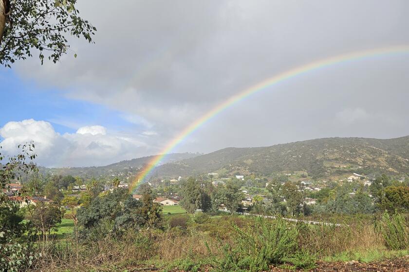 Kamal Shoushtari, president of Southwest Trailer Sales in Ramona, took this photo of a rainbow on Feb. 6. 