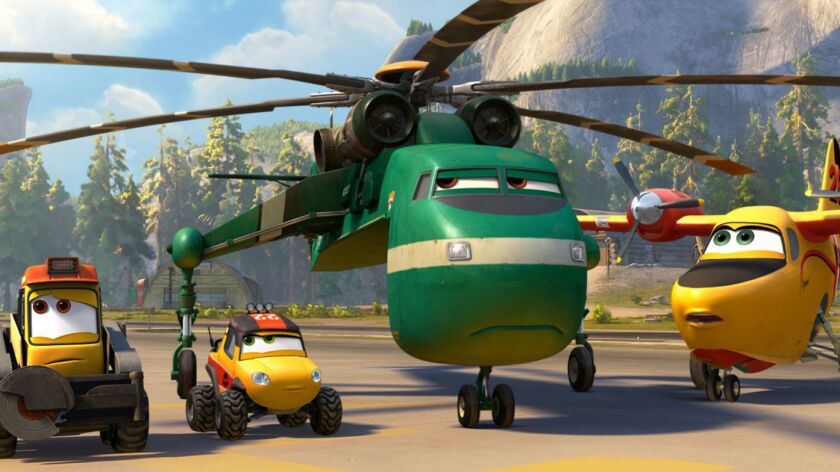 A scene from the 2014 animated movie "Planes: Fire & Rescue," a theatrical release produced by Disneytoon Studios.