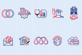 10 Ballot Propostion logos in red/white/blue in a grid 