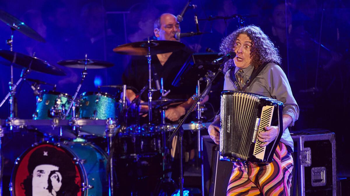 Weird Al Yankovic celebrates four decades of pop music parodies at the Hollywood Bowl performing the first of two shows, Friday, July 22, 2016.