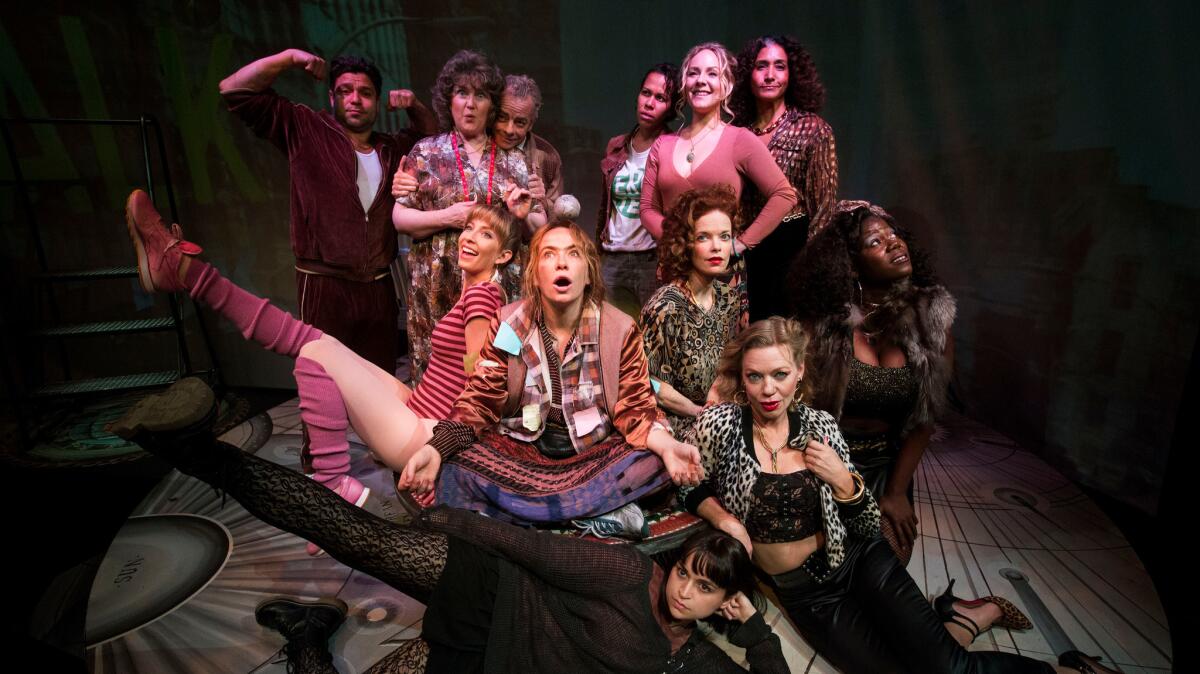 The cast poses for a portrait shortly before an audience attended run-through of "The Search for Signs of Intelligent Life in the Universe" at the Los Angeles LGBT Center's Davidson/Valentini Theatre.