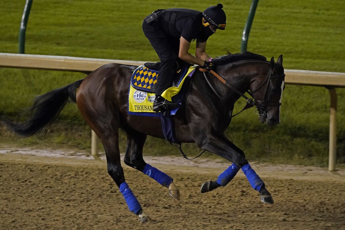 Thousand Words works out at Churchill Downs on Sept. 4.