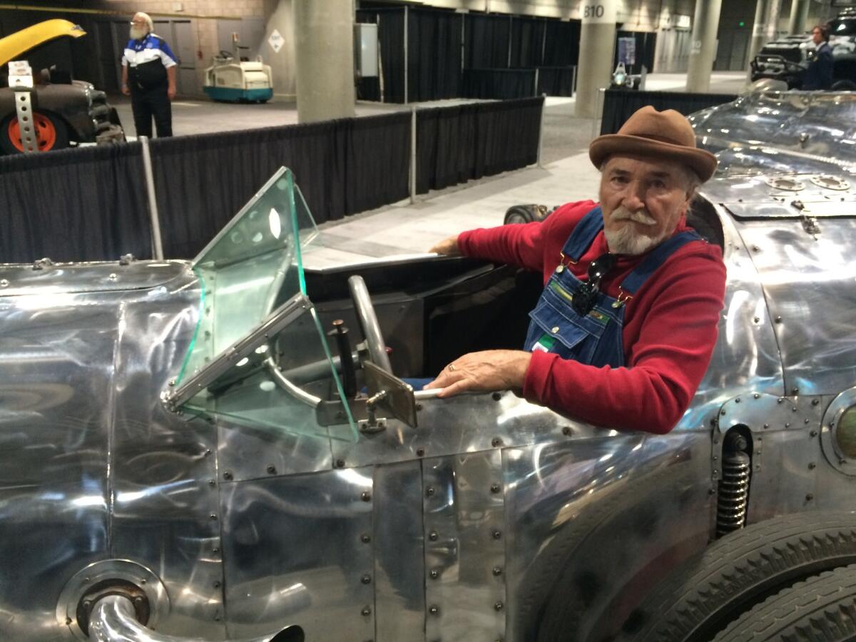 Silver Lake based artist Baron Margo brought his aluminum, copper and brass contraptions to the L.A. Auto Show.