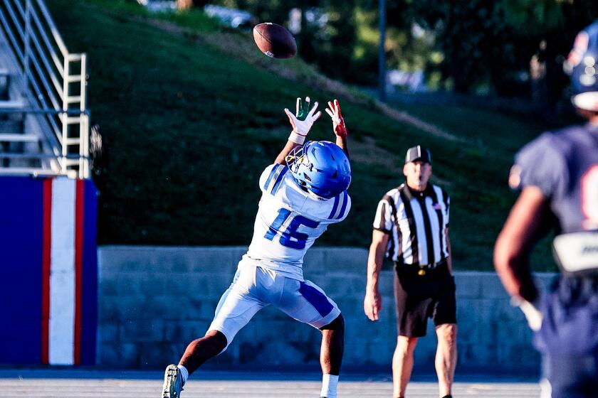 Trinity League MVP Trent Mosley of Santa Margarita had a touchdown catch and long reception.