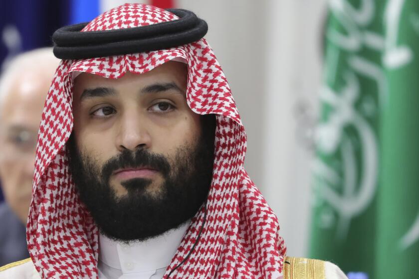 Frontline: The Crown Prince of Saudi Arabia -- PBS TV Series, 5931116 28.06.2019 Saudi Arabia's Crown Prince Mohammed bin Salman attends a session during the Group of 20 (G20) summit in Osaka, Japan. Mikhail Klimentyev / Sputnik via AP Mohammed bin Salman in "Frontline: The Crown Prince of Saudi Arabia" on PBS.