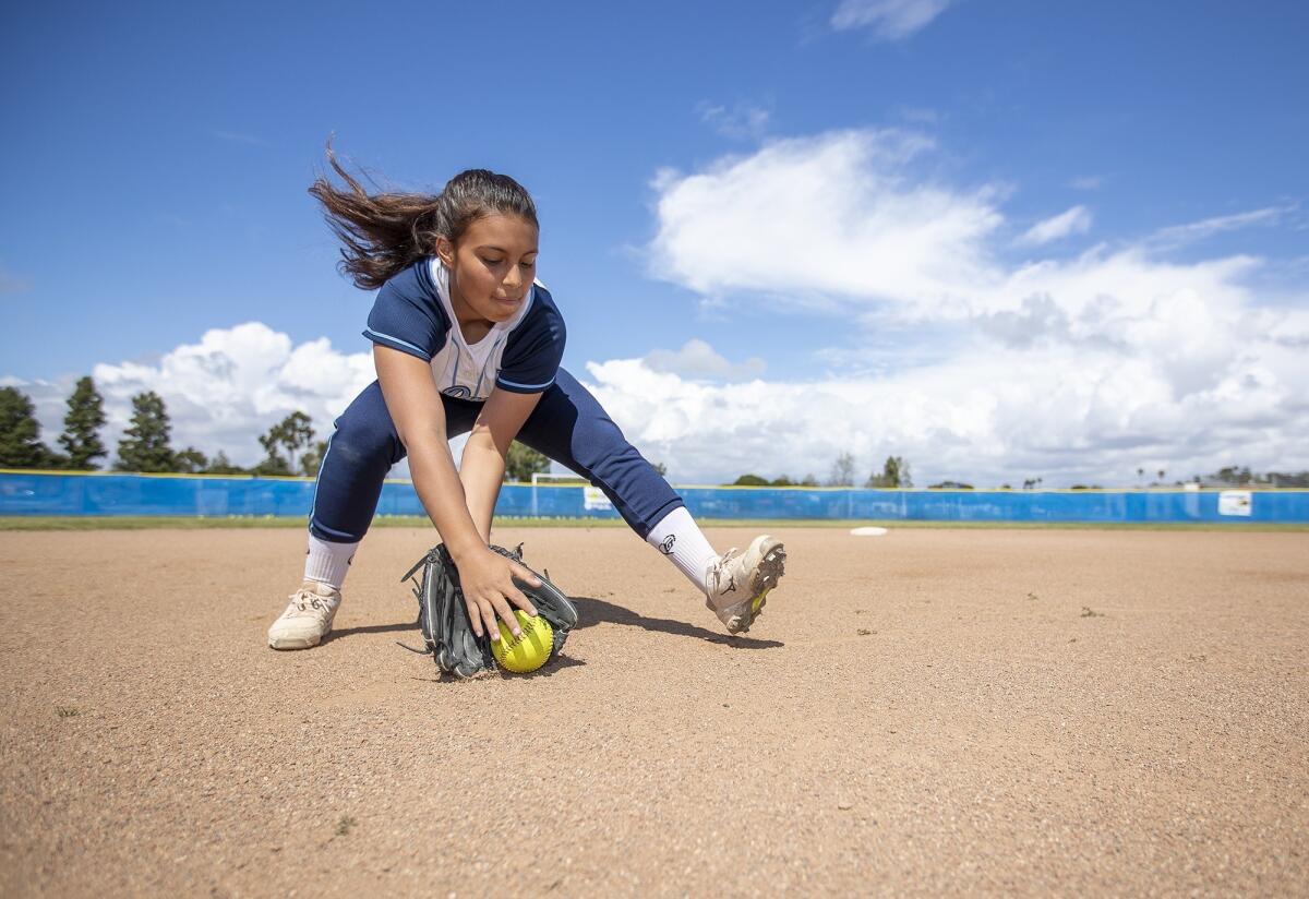 Sydney Walls has been a standout shortstop for Corona del Mar High this season. She has a .962 fielding percentage.