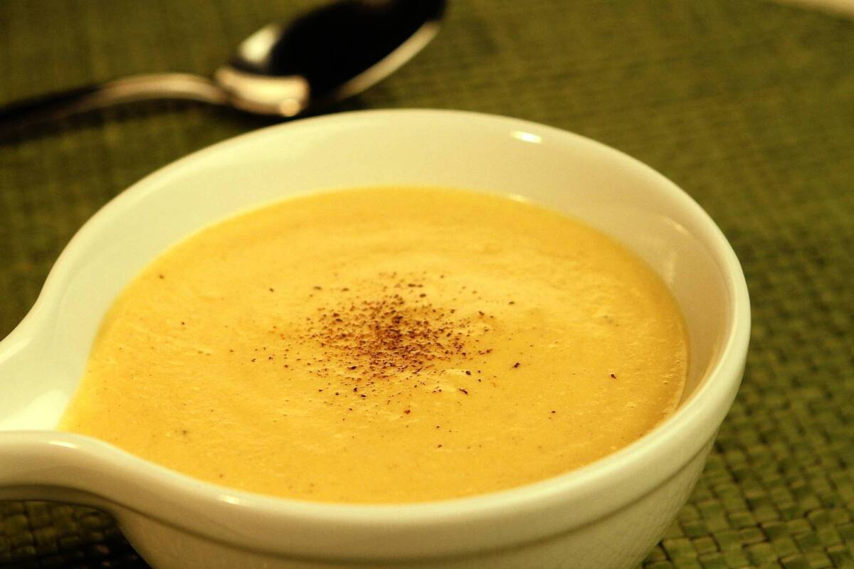 A creamy butternut squash soup from Flavor Del Mar.