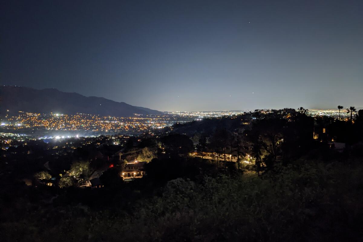 A view of the city lights from Cherry Canyon. 