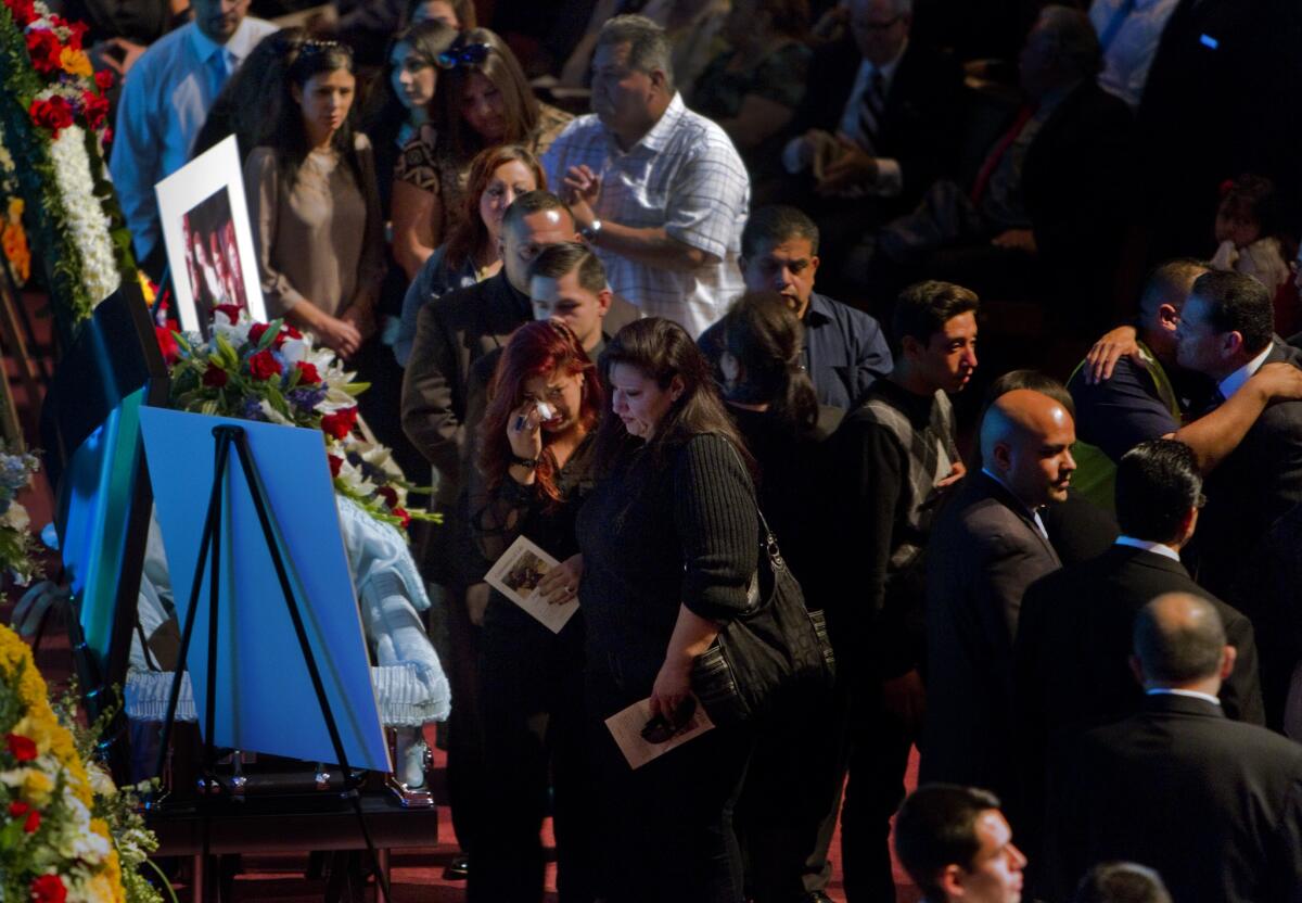 Hundreds turn out for the funeral of Daniel Diaz, a Baldwin Park youth pastor killed in a shooting Nov. 11.