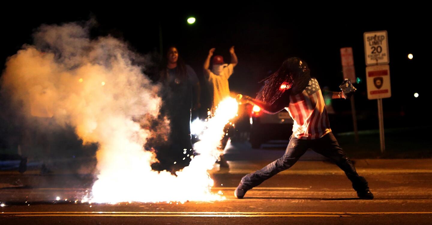 Tear gas shot at protesters