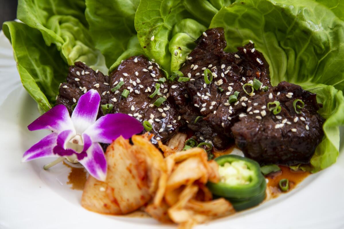 Kal-bi lettuce wraps from Sheraton Princess Kaiulani Hotel's Splash Bar.