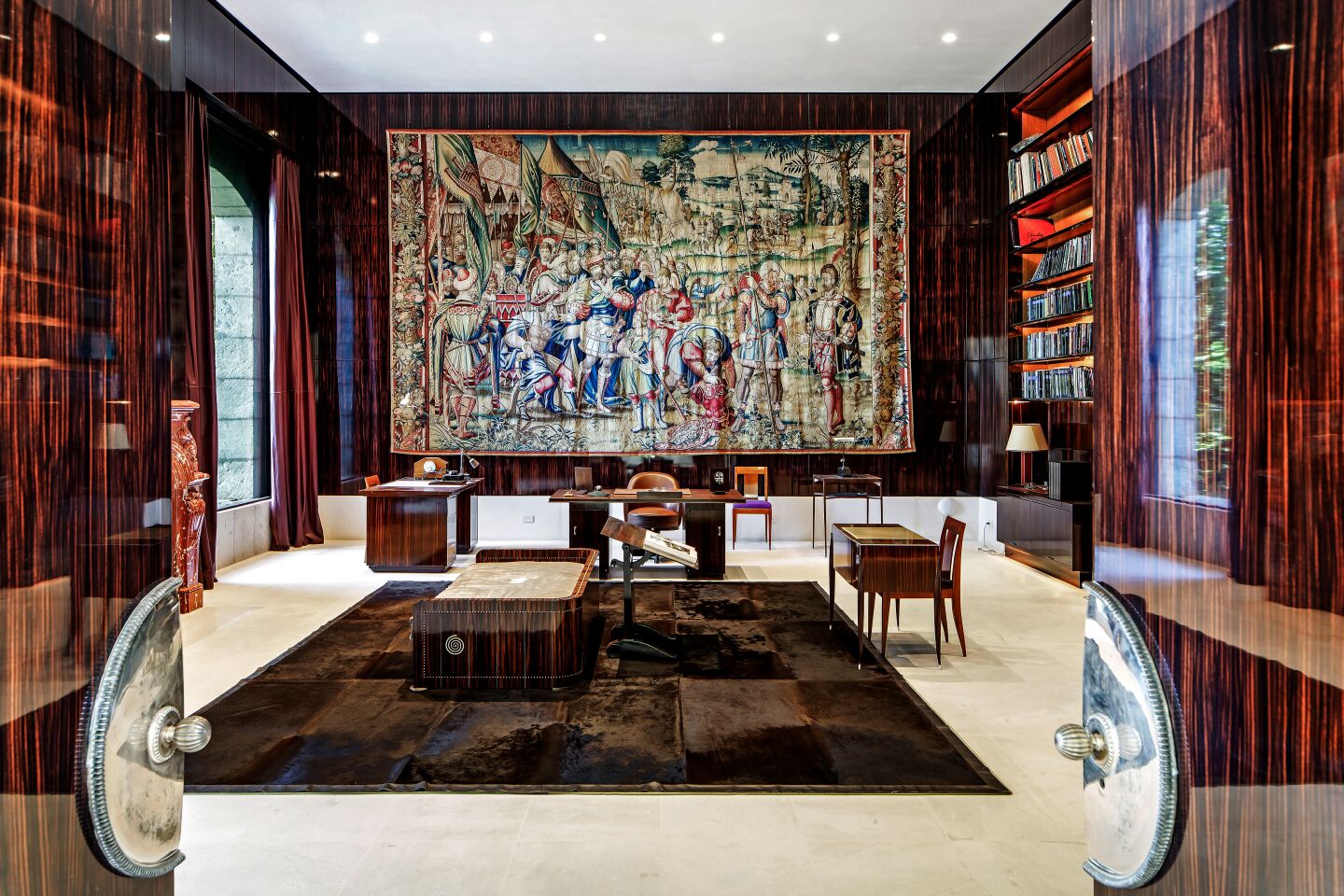 Designed and custom built by the former couple over a seven-year period, the sprawling showplace was intended to showcase an extensive art collection.
