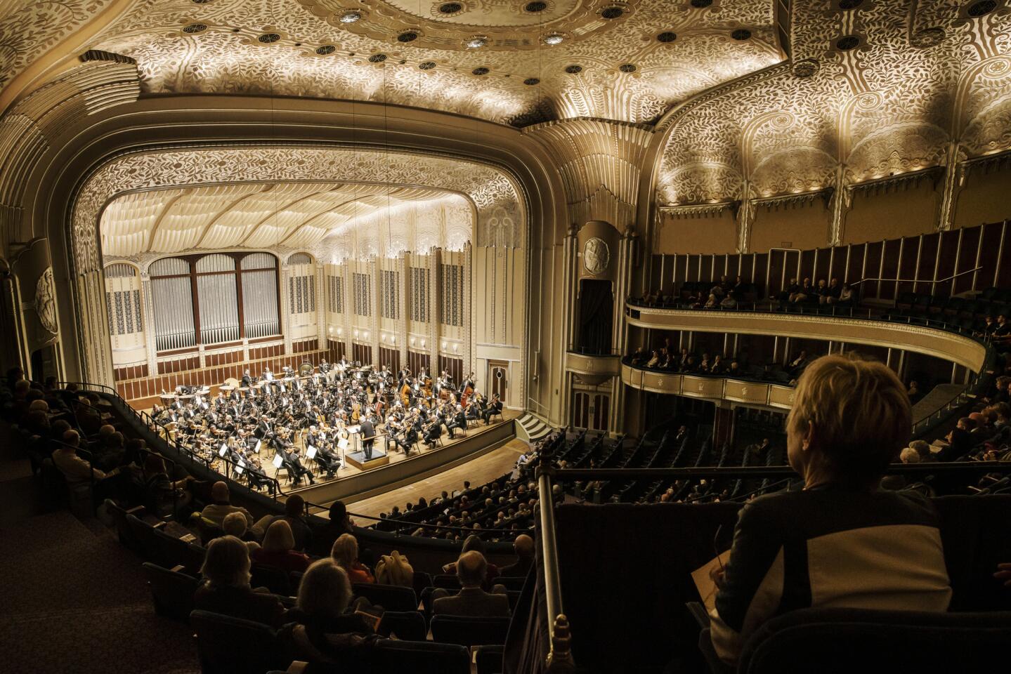 Severance Hall is the home of the world-class Cleveland Orchestra, conducted here by Ingo Metzmacher in an October concert.