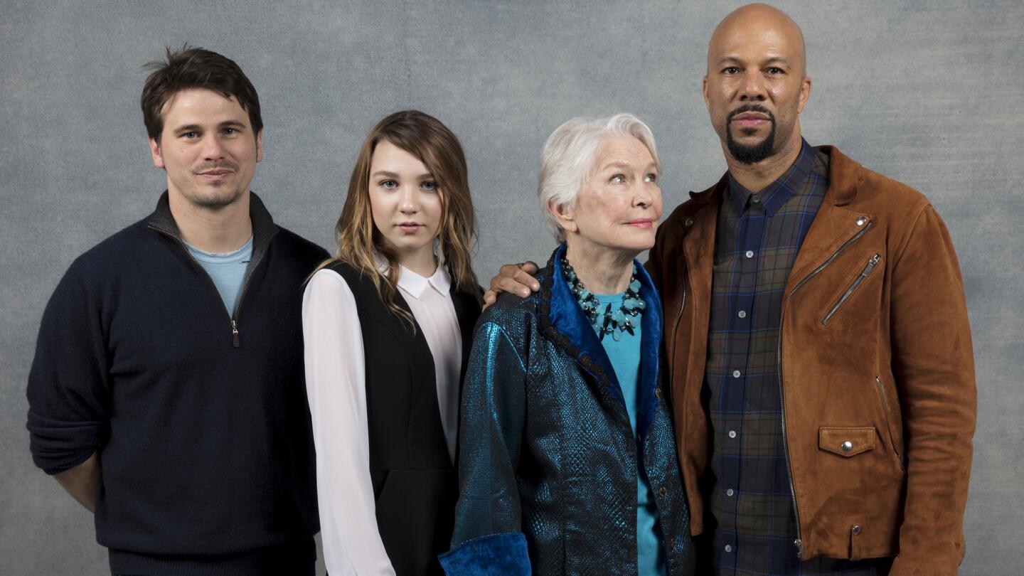 Actor Jason Ritter, actress Isabelle Nelisse, actress Ellen Burstyn, and actor Common, from the film "The Tale," photographed in the L.A. Times Studio at Chase Sapphire on Main, during the Sundance Film Festival in Park City, Utah, Jan. 21, 2018.