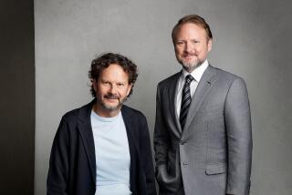 Rian Johnson and Ram Bergman - photo by Gavin Bond with 2022 Netflix Inc copyright.