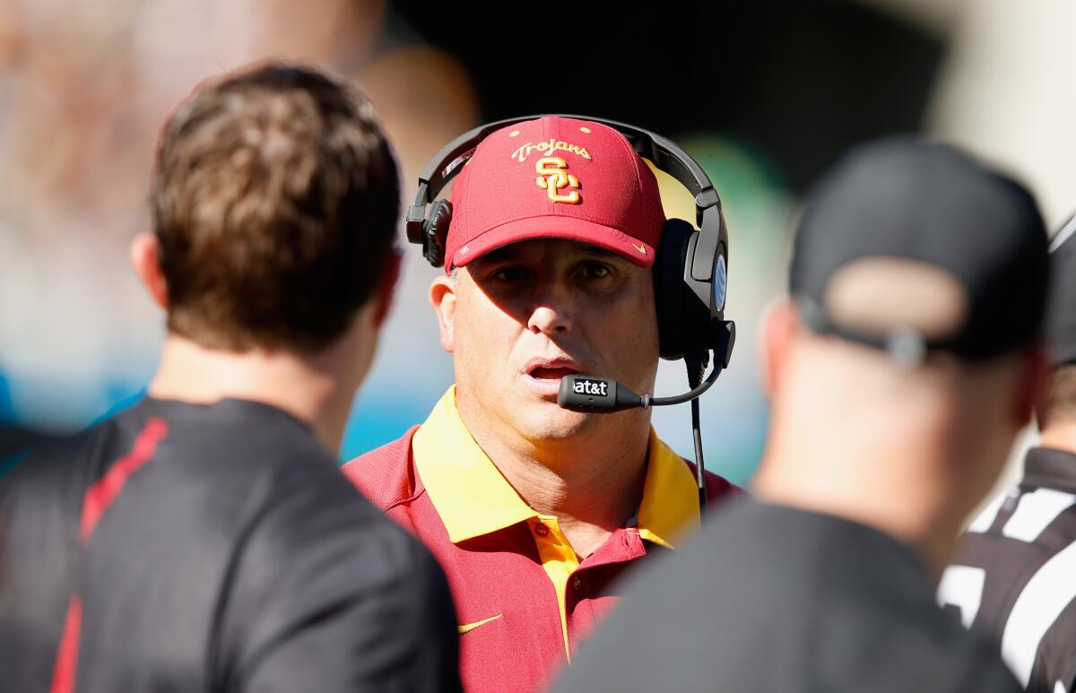 USC interim Coach Clay Helton