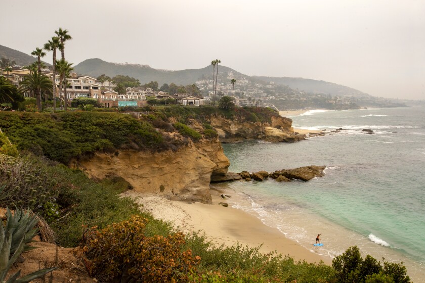 A view of Treasure Island Beach and the Montage Laguna Beach.