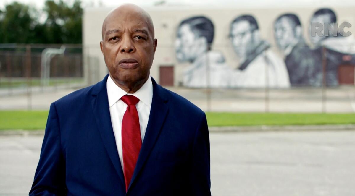 Civil rights activist Clarence Henderson addresses the virtual RNC on Wednesday.