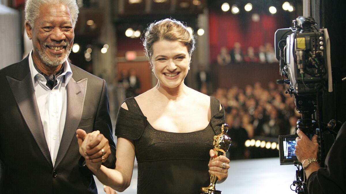 Weisz, seen here with Morgan Freeman, won an Oscar in 2006 for her supporting role in "The Constant Gardener."