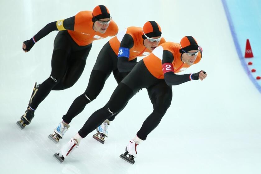 The gold-medal winning team from the Netherlands.