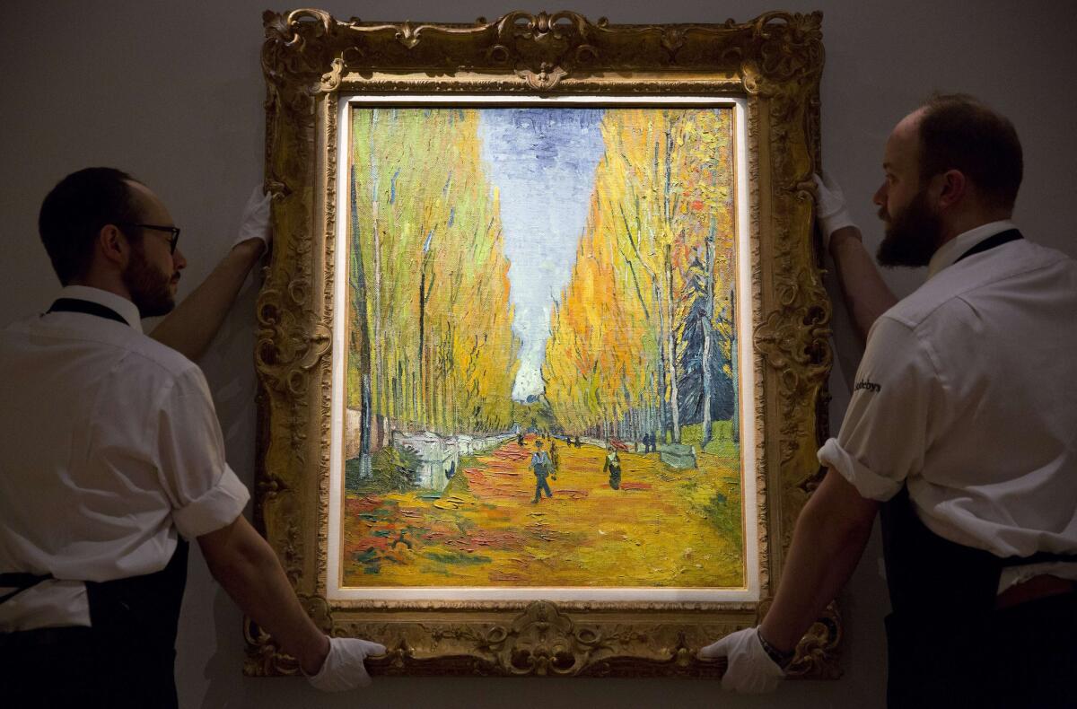 "L'Allee des Alyscamps" by Vincent van Gogh was sold at auction for $66.3 million Tuesday.