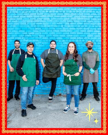 Macheen and Cafe Cafe Mobile Coffee crew, from left: Sergio Mora, Joel Espinoza, Jonathan Perez, Ana Perez and Xuan Espinoza